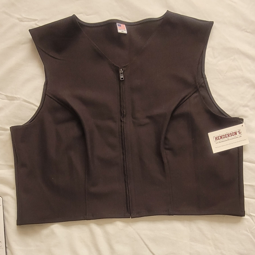 Henderson's Black Zip-Up Vest, New 2x (315)